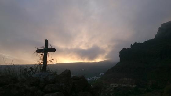 Trekors på fjelltopp på Gran Canaria.