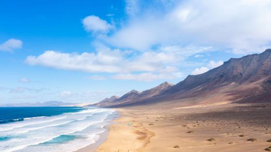 Stranden Cofete i naturparken Jandía på Fuerteventura.