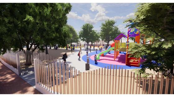 Arkitektbilde av park.
