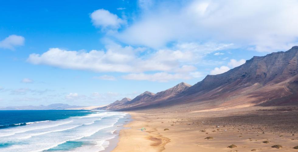 Stranden Cofete i naturparken Jandía på Fuerteventura.