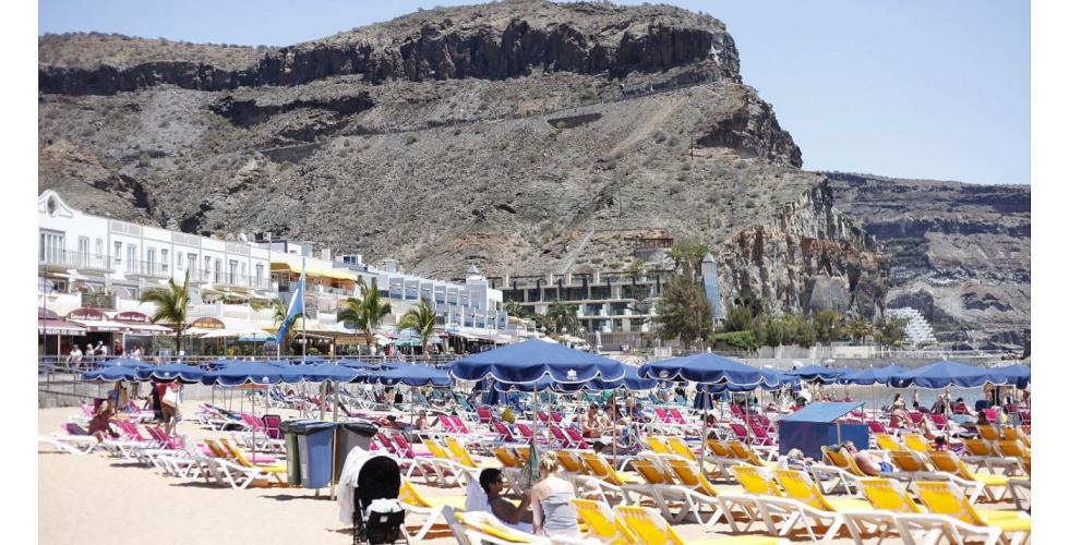 Stranden i Puerto de Mogán.