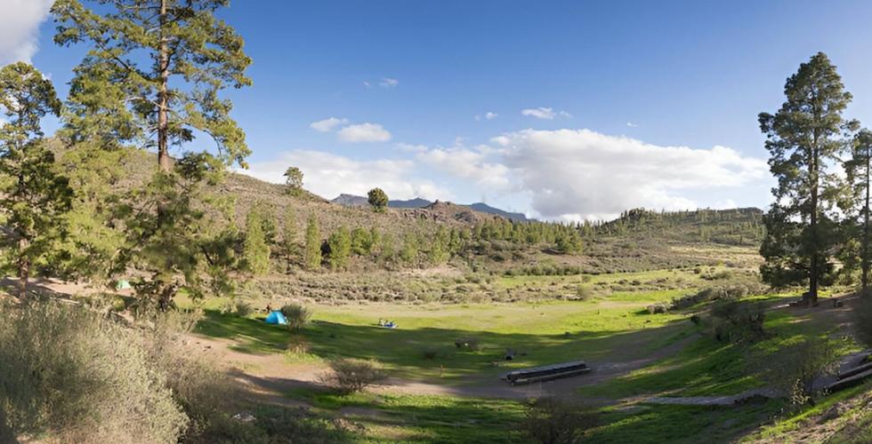 Campingområde ved Presa de las Niñas på Gran Canaria