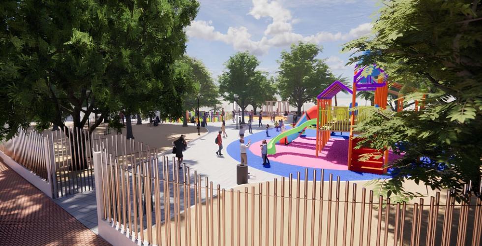 Arkitektbilde av park.