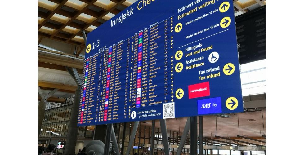  informasjonstavle innsjekk fly