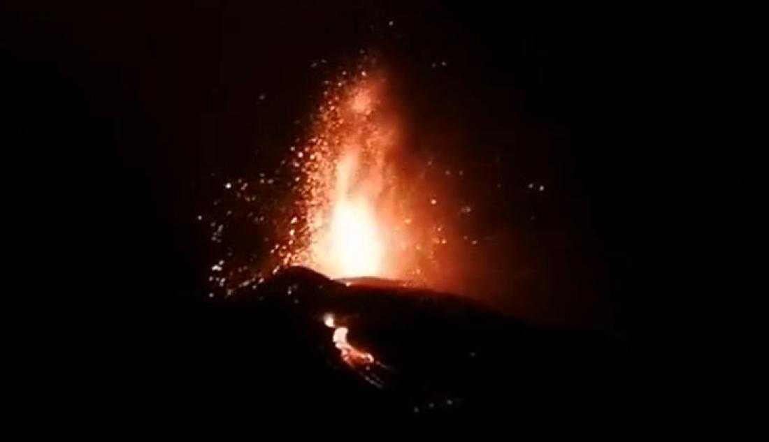 Vulkanutbrudd på La Palma september 2021.