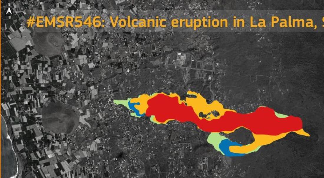Vulkanutbrudd på La Palma september 2021. Dag 5: Lavaspredning.
