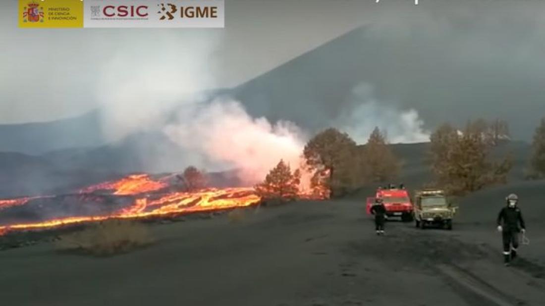 Vulkanutbrudd på La Palma 2021. Dag 68, ny lavastrøm.