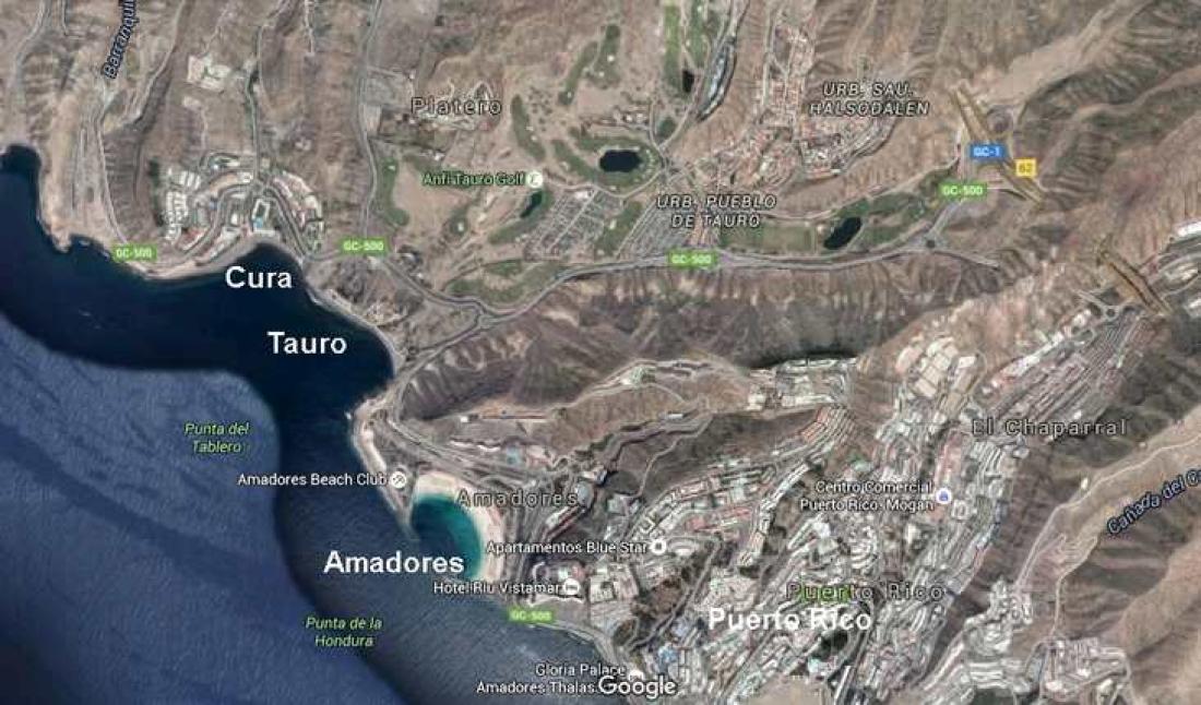 Playa de Tauro fra Google Earth