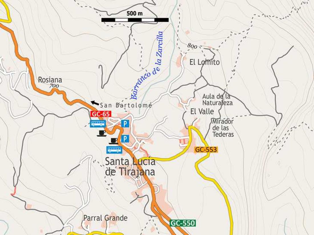 Biltur til Aguimes og Santa Lucia, kart